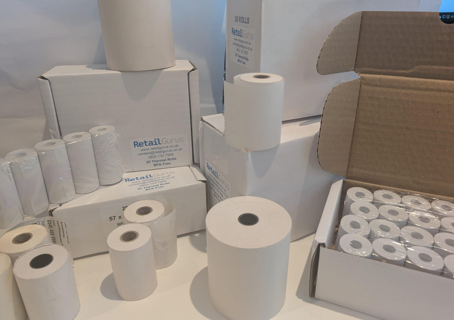 2 1/4" X 1 37/64" (57mm X 40mm) Card Payment Terminal Receipt Rolls